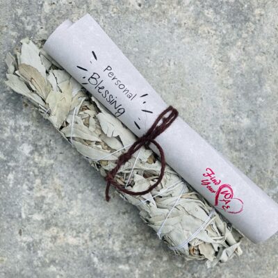 Large White Sage Stick with Blessings