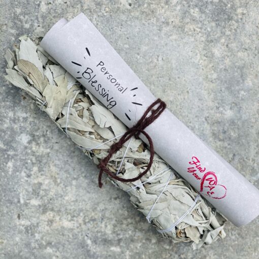 Large White Sage Stick with Blessings